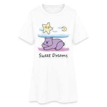 Ours en peluche mignon - Robe T-shirt Femme - blanc - Devant