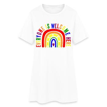 UNITY DAY Everyone is Welcome Here Boho Rainbow - Women’s T-Shirt Dress - white - Front