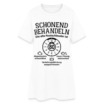 Schonend Behandeln 80. Geburtstag Rostschleuder 80 - Frauen T-Shirt-Kleid - Weiß - Vorne