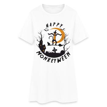Happy Monkeyween - Robe T-shirt Femme - blanc - Devant