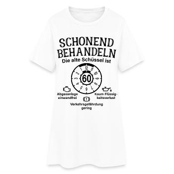 Schonend Behandeln 60. Geburtstag Alte Schüssel 60 - Frauen T-Shirt-Kleid - Weiß - Vorne