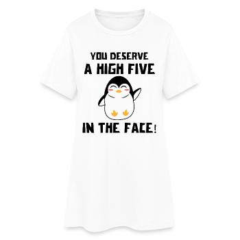 Süß Pinguin Humorvoll Statement Vogel Tier Zoo - Frauen T-Shirt-Kleid - Weiß - Vorne