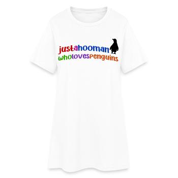 Penguin Cool Statement Animal Oiseau du pôle Sud - Robe T-shirt Femme - blanc - Devant