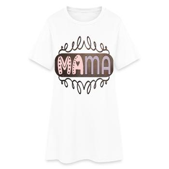 Geschenkideen für MAMA - MUTTERTAG - Frauen T-Shirt-Kleid - Weiß - Vorne