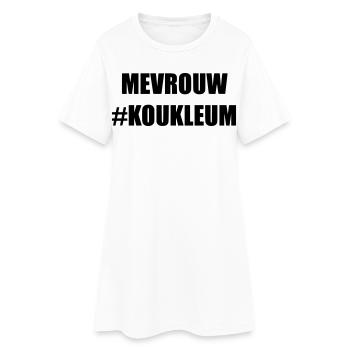 Frau koukleum Für Frauen, die kalt sind * - Frauen T-Shirt-Kleid - Weiß - Vorne