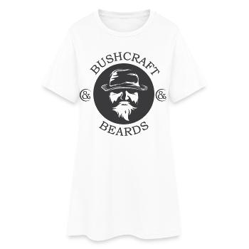 bushcraft Bart Bärte Symbol Waldmensch Wald Natur - Frauen T-Shirt-Kleid - Weiß - Vorne