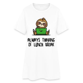 Lazy Animal Mammal Humorous Sloth Statement - Women’s T-Shirt Dress - white - Front