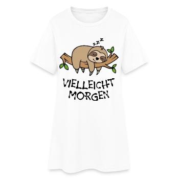 Säugetier Faul Tier Statement Faultier Schlafen - Frauen T-Shirt-Kleid - Weiß - Vorne