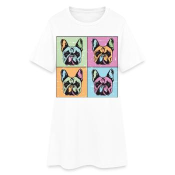 Bulldogs Image Abstract - Women’s T-Shirt Dress - white - Front