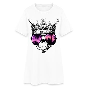 Hipster Skull King - Robe T-shirt Femme - blanc - Devant