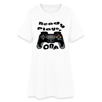 Retro Controller Silhouette - Women’s T-Shirt Dress - white - Front