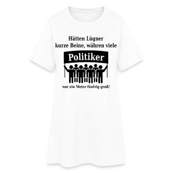 Kleine Politiker - Frauen T-Shirt-Kleid - Weiß - Vorne