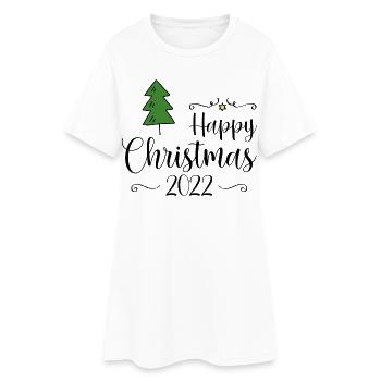 Joyeux Noël 2022 - Robe T-shirt Femme - blanc - Devant