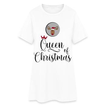 Reine de Noël - Robe T-shirt Femme - blanc - Devant