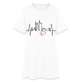Francfort Skyline Heartbeat FFM Fan Love Hessen - Robe T-shirt Femme - blanc - Devant