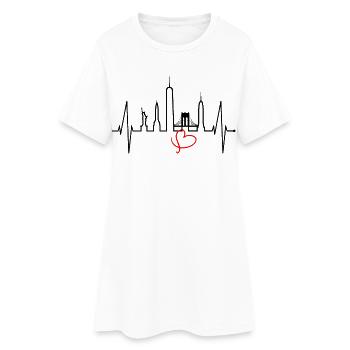 New York Skyline coeur coeur USA cadeau NY - Robe T-shirt Femme - blanc - Devant