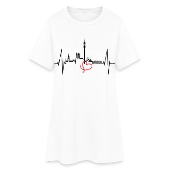 München Skyline Herzschlag Bayern Fan Liebe Munich - Frauen T-Shirt-Kleid - Weiß - Vorne