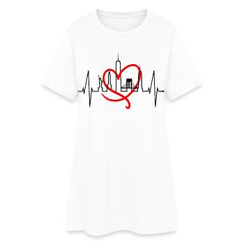 New York Skyline coeur coeur USA cadeau NY - Robe T-shirt Femme - blanc - Devant