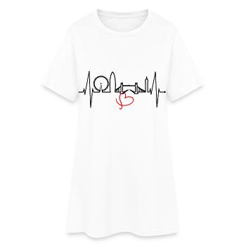 London Heartbeat Skyline England Heart Union Jack - Women’s T-Shirt Dress - white - Front