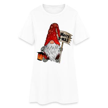 Noël Nain Noël Gnome Joyeux Noël - Robe T-shirt Femme - blanc - Devant
