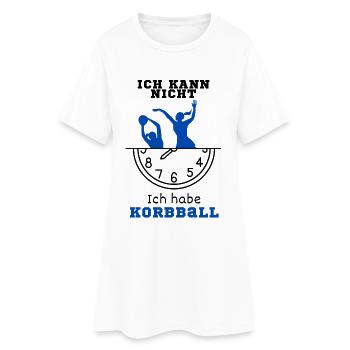 Ich kann nicht ich habe Korbball schwarze Schrift - Frauen T-Shirt-Kleid - Weiß - Vorne
