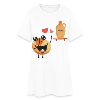 Les crêpes aiment le miel - Robe T-shirt Femme - blanc - Devant