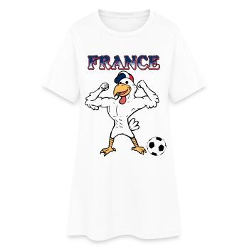 Coq Français Sports France avec Ballon de Football - Robe T-shirt Femme - blanc - Devant
