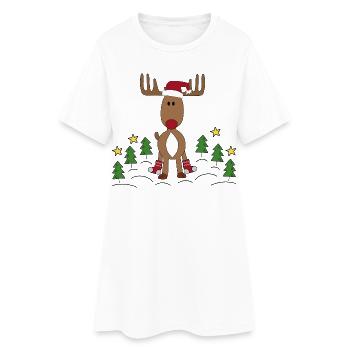Design pour Noël - Robe T-shirt Femme - blanc - Devant