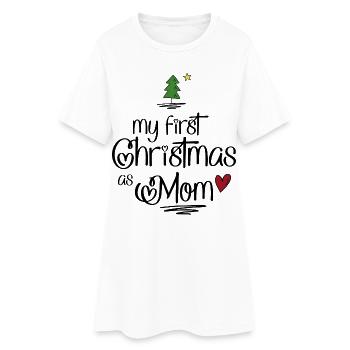 Mon premier Noël en tant que maman - Robe T-shirt Femme - blanc - Devant
