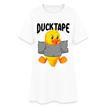Ruban de canard | Canetons avec ruban adhésif - Robe T-shirt Femme - blanc - Devant