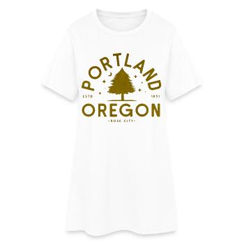 Portland Oregon Vintage Baum Logo - Frauen T-Shirt-Kleid - Weiß - Vorne