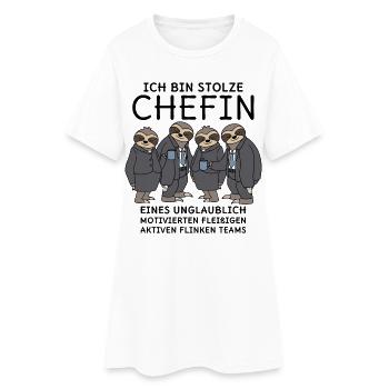 Stolze Chefin unglaublich fleißiges Team Faultiere - Frauen T-Shirt-Kleid - Weiß - Vorne
