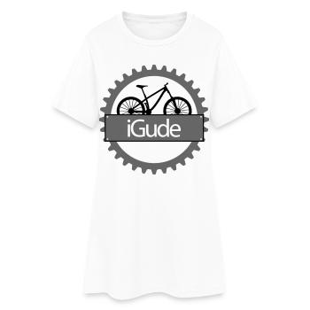 iGude Zahnrad MTB - Frauen T-Shirt-Kleid - Weiß - Vorne