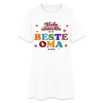 Frohe Weihnachten für die Beste Oma - XMAS Danke - Frauen T-Shirt-Kleid - Weiß - Vorne