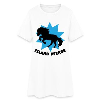 Reiten Islandpferde Haflinger Statement Pferde - Frauen T-Shirt-Kleid - Weiß - Vorne