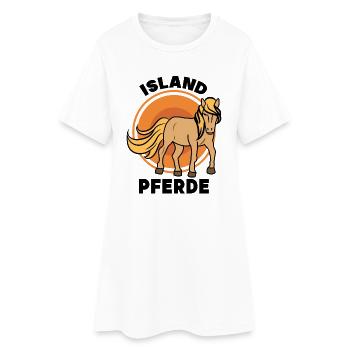 Chevaux galops Chevaux islandais Cheval Amour Dire - Robe T-shirt Femme - blanc - Devant