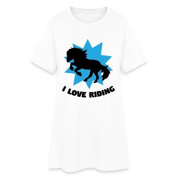 Chevaux Chevaux islandais Déclaration Équitation Cheval Amour - Robe T-shirt Femme - blanc - Devant