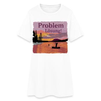 Problem Lösung Angeln - Frauen T-Shirt-Kleid - Weiß - Vorne