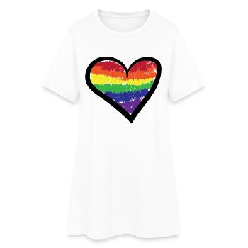 Rainbow Heart Bisexuel Lgbt Sexualité Gay - Robe T-shirt Femme - blanc - Devant