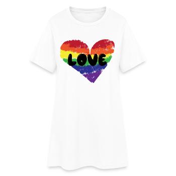 Heart Love Lgbt Relationship Saying Homosexual - Women’s T-Shirt Dress - white - Front