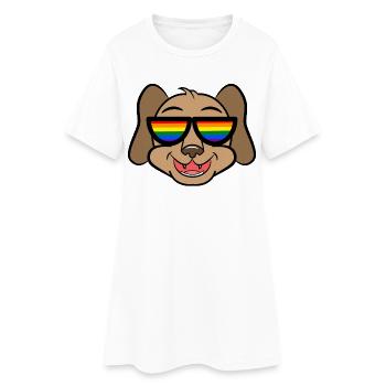 Cool Hund Lgbt Regenbogen Lesben Homosexuell - Frauen T-Shirt-Kleid - Weiß - Vorne