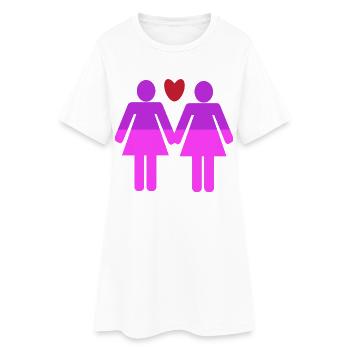 Cœur LGBT Partenariat homosexuel - Robe T-shirt Femme - blanc - Devant