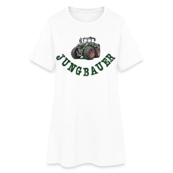 Jungbauer - Traktor Fan, Bauernhof Baby, Landleben - Frauen T-Shirt-Kleid - Weiß - Vorne