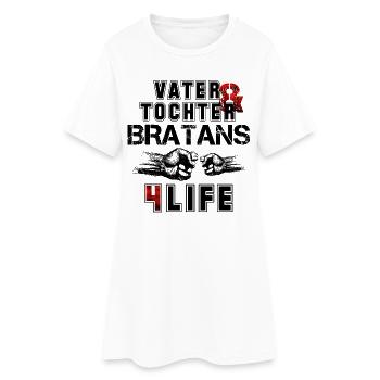 Vater und Tochter Bratans fürs Leben Geschenk - Frauen T-Shirt-Kleid - Weiß - Vorne