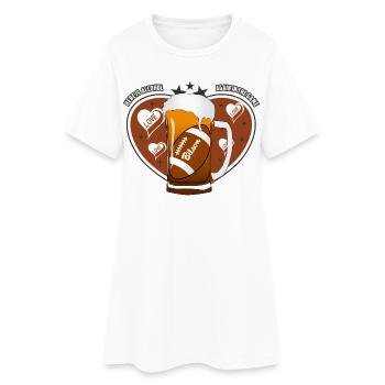 Football et bière - Robe T-shirt Femme - blanc - Devant