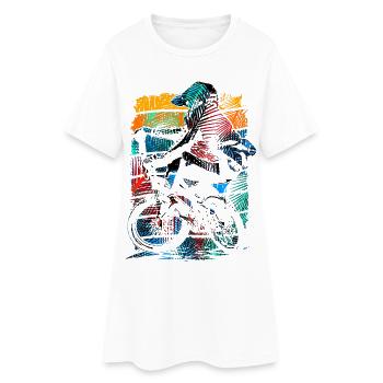 Retro Bmx Bike Rider - Bmx Freestyle Bike - Robe T-shirt Femme - blanc - Devant