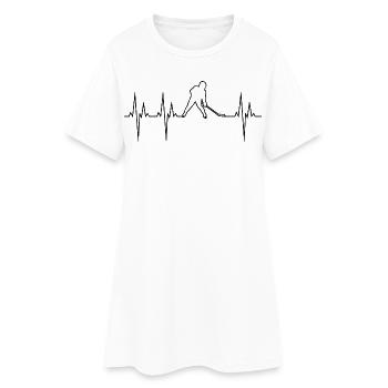 Hockey sur glace électrocardiogramme ECG Hockey - Robe T-shirt Femme - blanc - Devant