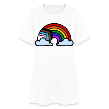Lgbt Homo Regenbogen Gleichberechtigung Beziehung - Frauen T-Shirt-Kleid - Weiß - Vorne