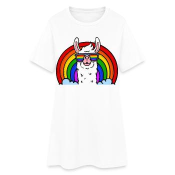 Bisexuel Lama Lgbt Arc-en-ciel Droits de l’homme Gay - Robe T-shirt Femme - blanc - Devant