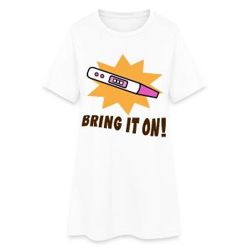 Grossesse Mère Déclaration Bébé - Robe T-shirt Femme - blanc - Devant